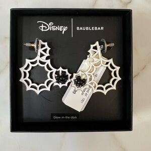 Disney BaubleBar Spider Web Mickey Mouse Halloween Glow in the Dark Earrings